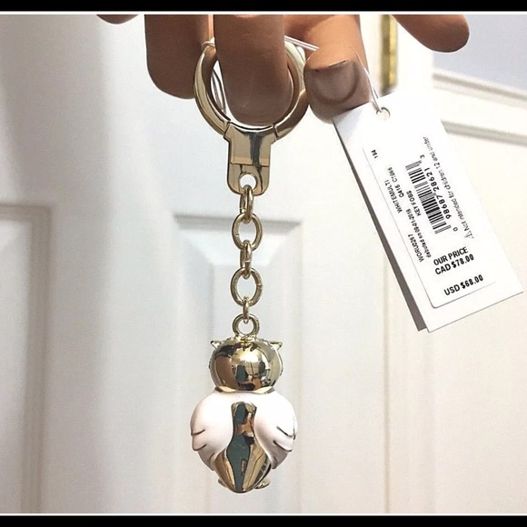 Kate Spade Snowy Owl Handbag Charm Keychain New - Picture 5 of 5
